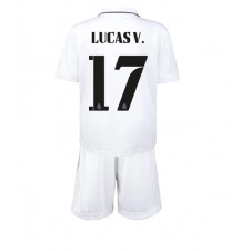 Real Madrid Lucas Vazquez #17 Hemmaställ Barn 2022-23 Korta ärmar (+ Korta byxor)